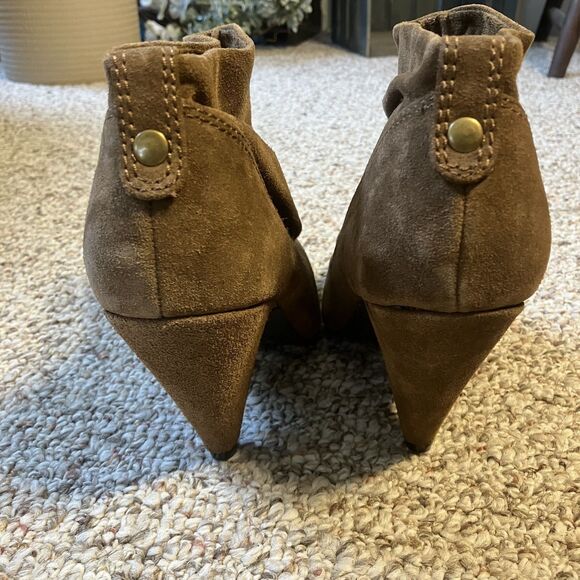 Steve Madden Ollie Suede Heeled Booties Size 9 M Brown Slouchy Ankle Boots - Picture 6 of 11